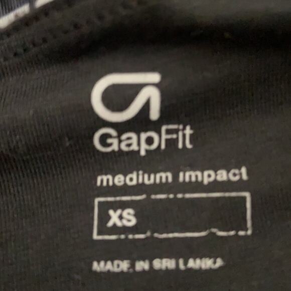 GapFit Gap Black and Grey Medium Impact Racerback Sports Bra xs - Picture 4 of 4